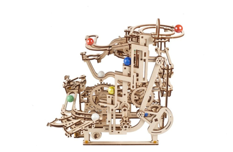 Ugears 3D Wooden Puzzle Marble Run Tiered Hoist [7]