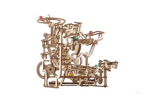 Ugears 3D Wooden Puzzle Marble Run Tiered Hoist [19]
