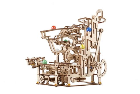 Ugears 3D Wooden Puzzle Marble Run Tiered Hoist [3]