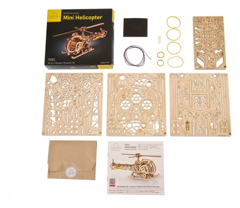 Ugears 3D Wooden Puzzle Mini Helicopter [24]