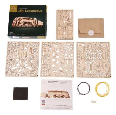 Ugears 3D Wooden Puzzle Mini Locomotive [24]