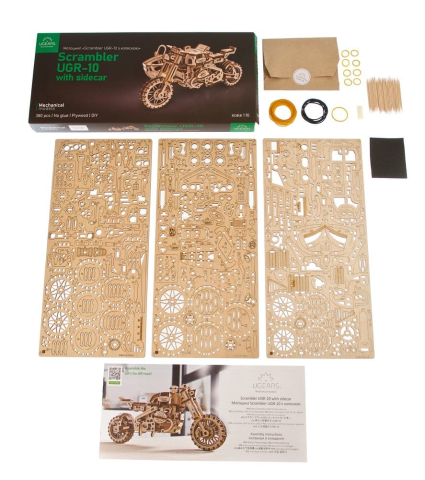 Ugears 3D Wooden Puzzle Scrambler UGR-10 with sidecar [2]