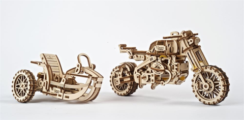 Ugears 3D Wooden Puzzle Scrambler UGR-10 with sidecar [13]