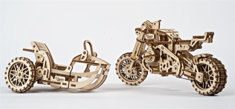 Ugears 3D Wooden Puzzle Scrambler UGR-10 with sidecar [14]