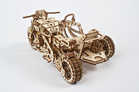 Ugears 3D Wooden Puzzle Scrambler UGR-10 with sidecar [4]