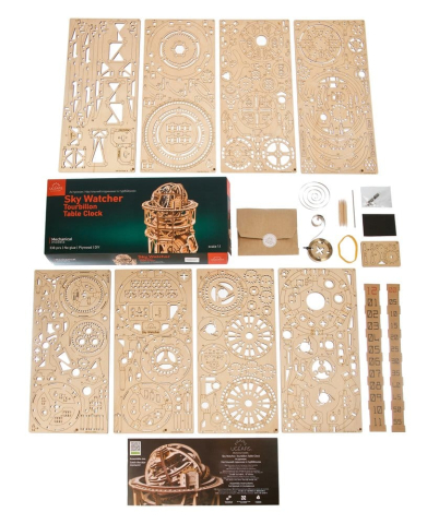 Jucarii - Ugears 3D Wooden Puzzle Sky Watcher Tourbillon Table Clock