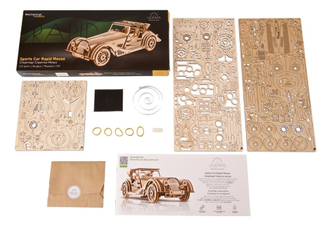 Ugears 3D Wooden Puzzle Sports Car Rapid Mouse [24]