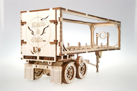 Jucarii - Ugears 3D Wooden Puzzle Trailer for Heavy Boy Truck VM-03
