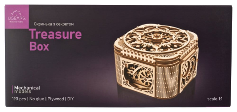Jucarii - Ugears 3D Wooden Puzzle Treasure Box