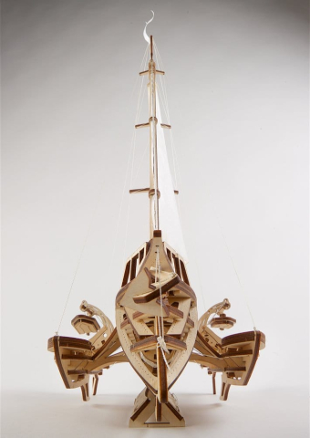 Ugears 3D Wooden Puzzle Trimaran Merihobus [7]