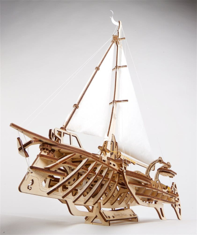 Ugears 3D Wooden Puzzle Trimaran Merihobus [5]