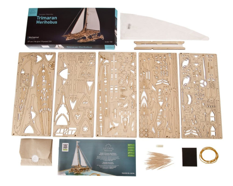 Ugears 3D Wooden Puzzle Trimaran Merihobus [2]