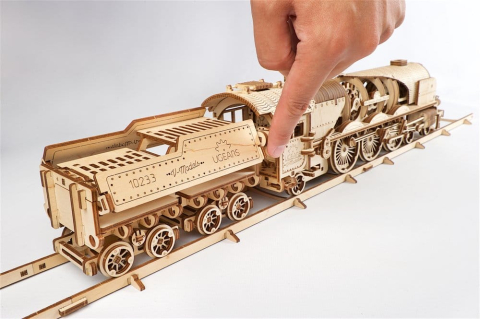 Ugears 3D Wooden Puzzle V-Express Steam Train with Tender [19]