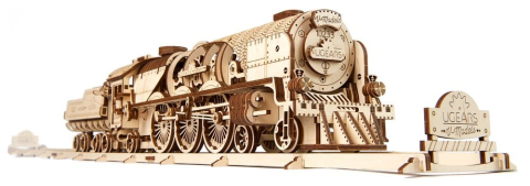 Ugears 3D Wooden Puzzle V-Express Steam Train with Tender [20]