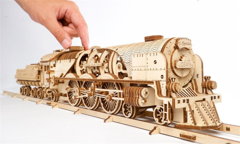 Ugears 3D Wooden Puzzle V-Express Steam Train with Tender [13]