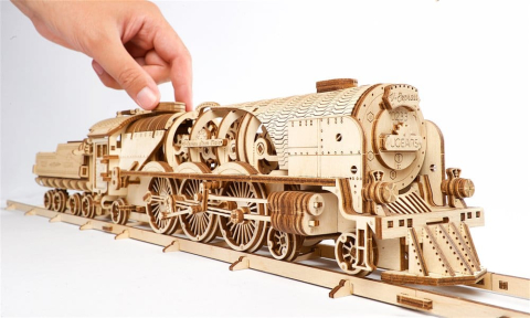 Ugears 3D Wooden Puzzle V-Express Steam Train with Tender [14]