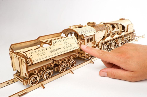 Ugears 3D Wooden Puzzle V-Express Steam Train with Tender [17]