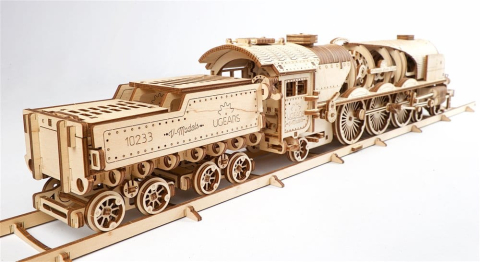Ugears 3D Wooden Puzzle V-Express Steam Train with Tender [15]