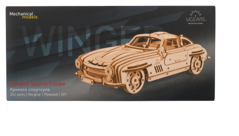 Jucarii - Ugears 3D Wooden Puzzle Winged Sports Coupe