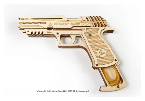 Ugears 3D Wooden Puzzle Wolf-01 Handgun [4]