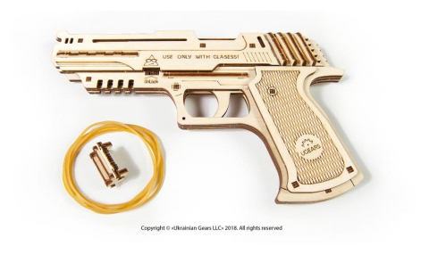 Ugears 3D Wooden Puzzle Wolf-01 Handgun [17]