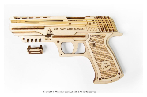 Ugears 3D Wooden Puzzle Wolf-01 Handgun [14]
