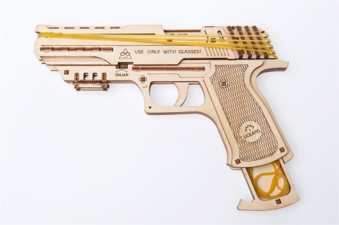 Ugears 3D Wooden Puzzle Wolf-01 Handgun [22]