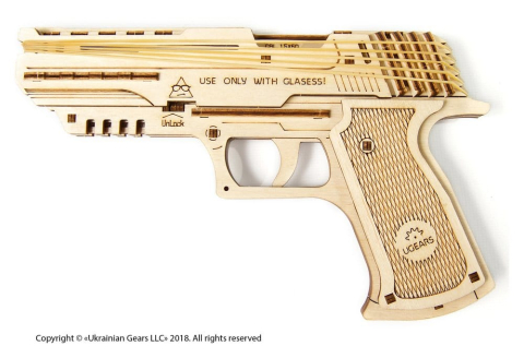 Ugears 3D Wooden Puzzle Wolf-01 Handgun [13]