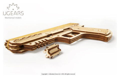 Ugears 3D Wooden Puzzle Wolf-01 Handgun [8]
