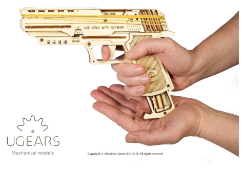 Ugears 3D Wooden Puzzle Wolf-01 Handgun [12]