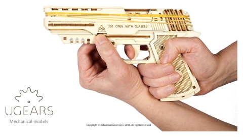 Ugears 3D Wooden Puzzle Wolf-01 Handgun [11]
