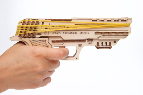 Ugears 3D Wooden Puzzle Wolf-01 Handgun [19]