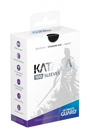 Protectii pentru carti (Sleeves) - Ultimate Guard Katana Sleeves Standard Size (100) - Black