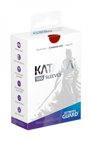 Protectii pentru carti (Sleeves) - Ultimate Guard Katana Sleeves Standard Size (100) - Red