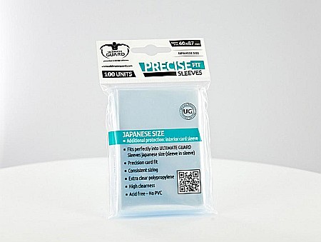 Protectii pentru carti (Sleeves) - Ultimate Guard Precise-Fit Sleeves Japanese Size Transparent (100)