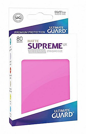 Protectii pentru carti (Sleeves) - Ultimate Guard Supreme UX Sleeves Standard Size Matte Pink (80)