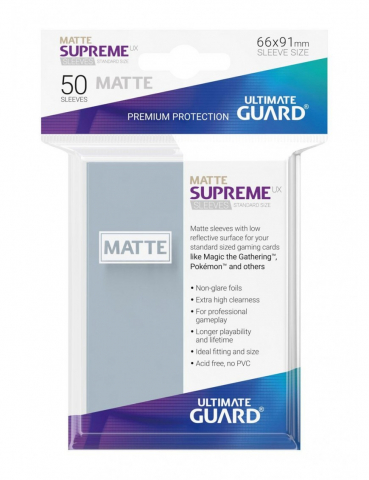 Protectii pentru carti (Sleeves) - Ultimate Guard Supreme UX Sleeves Standard Size Transparent Matte (50)