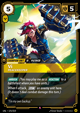 Singles Trading Card Games - Vi, Peacekeeper (V.1 - Rare) Unleashed - Singles 176
