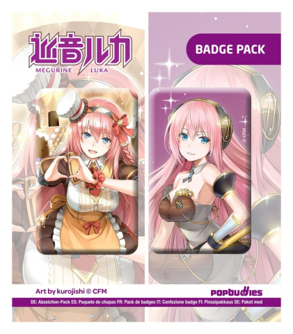 Fashion & Accessories - Vocaloid Button 2-Pack Megurine Luka (Art by kurojish)