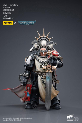 PRECOMENZI - Warhammer 40k Action Figure 1/18 Black Templars Marshal Baldeckrath 12 cm