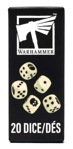 Warhammer Dice Set (20) Ivory - Set 20 Zaruri Oficiale Games Workshop [0]