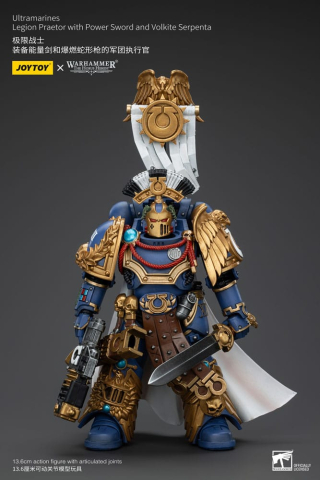 PRECOMENZI - Warhammer The Horus Heresy Action Figure 1/18 Ultramarines Legion Praetor with Power Sword and Volkite Serpenta 20 cm