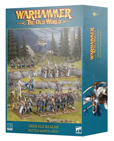 Age of Sigmar - Warhammer: The Old World - High Elf Realms - Battle March Army - 23 Miniaturi