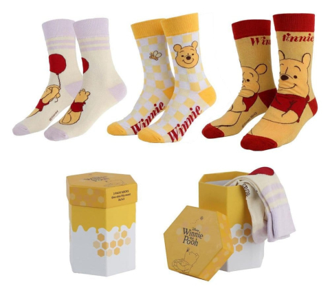 PRECOMENZI - Winnie the Pooh Socks 3-Pack 36-43