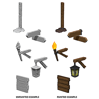 Board Games - WizKids Deep Cuts Unpainted Miniatures - Signs & lights