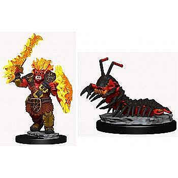 Accesorii pentru boardgames - WizKids Wardlings Painted Miniatures: Fire Orc & Fire Centipede