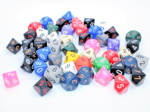 Noutati - Zar D10 Opaque Chessex – culoare aleatorie (bucata)