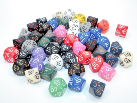 Noutati - Zar D10 Tens Opaque Chessex – culoare aleatorie (bucata)