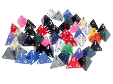 Noutati - Zar D4 Opaque Polyhedral Chessex – culoare aleatorie (bucata)