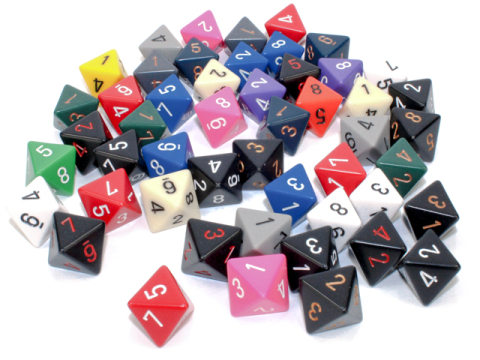 Noutati - Zar D8 Opaque Chessex – culoare aleatorie (bucata)